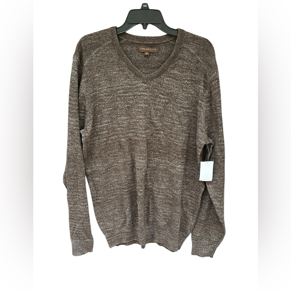 Fairlane & Sons Men’s V-Neck Sweater Brown Heather XXL - NWT